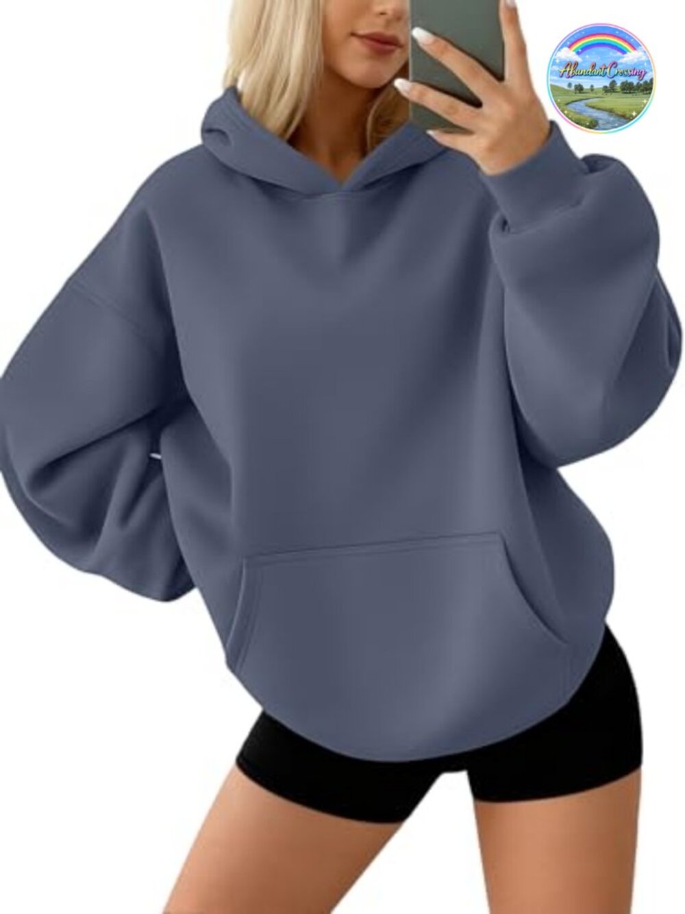 Oversized Fleece Hoodie Pullover Sweatshirt Cotton Polyester Casual